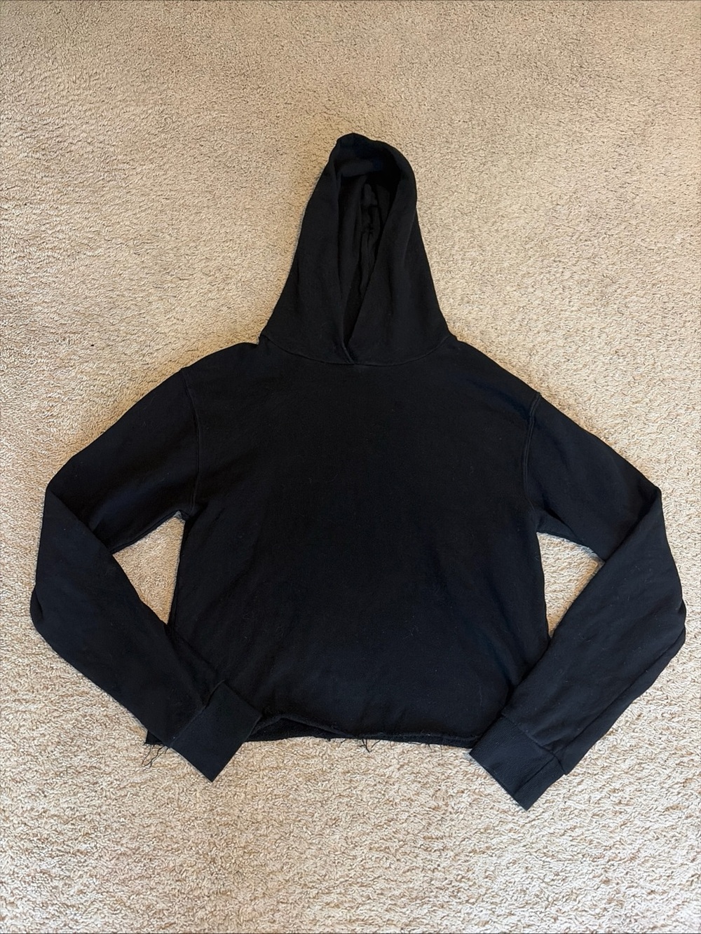 Womens Perfect White Tee Black 100% Cotton Hoodie Sweatshirt Size Small